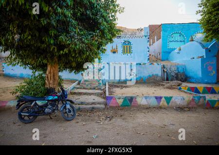 NUBIAN VILLAGE, EGYPT 14 April, 2021 Architecture of a one of the Nubian villages near Aswan
