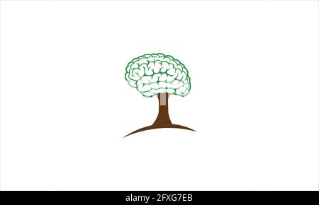 Brain Tree icon Logo design vector template illustration Stock Vector