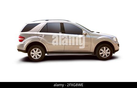 Premium German SUV car side view isolated on white Stock Photo - Alamy