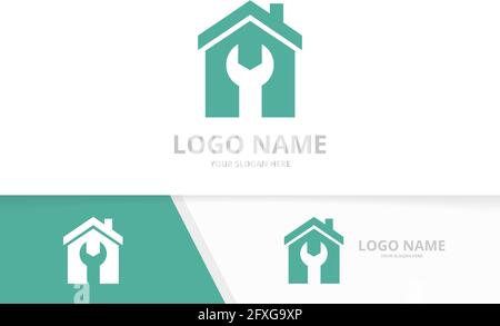 Vector real estate and repair logo combination. House service logotype design template. Stock Vector
