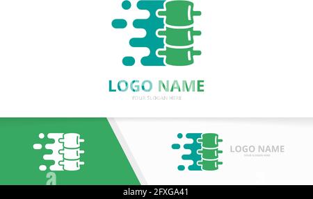 Vector fast spine logo combination. Speed vertebral column logotype design template. Stock Vector