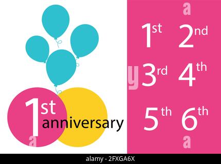 Set of Anniversary emblems , anniversary template design for web, game ,Creative poster, booklet, leaflet, flyer, magazine, invitation card Stock Vector