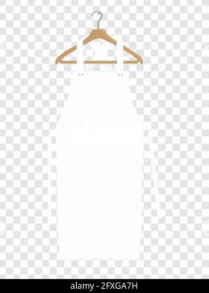 White kitchen apron. Chef uniform for cooking vector template. Kitchen protective white apron for chef uniform Stock Vector