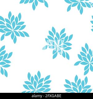 Vector illustration floral abstract blue background, pattern Stock Vector
