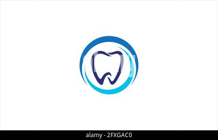Medical dental icon logo  in circle template vector illustration Stock Vector
