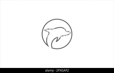 jumping in the sea dolphin Symbol or dolphin in circle Logo template vector illustration Stock Vector