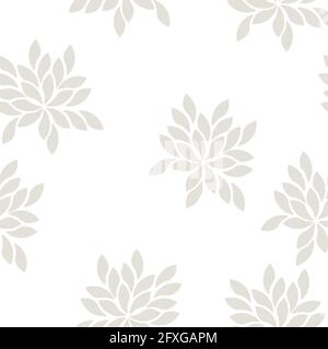Vector illustration floral seamless abstract grey background, pattern Stock Vector