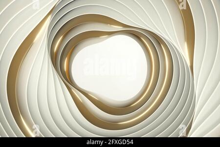 Abstract geometry, ethereal curves, 3d rendering. Computer digital drawing. Stock Photo