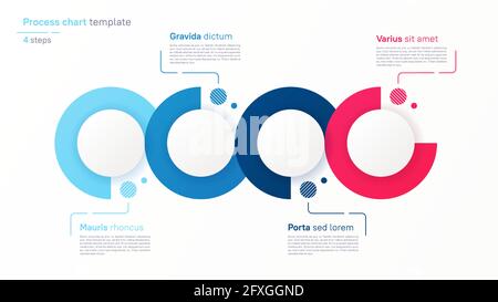 Vector process chart design, modern template for creating infographics, presentations, reports, visualizations Stock Vector