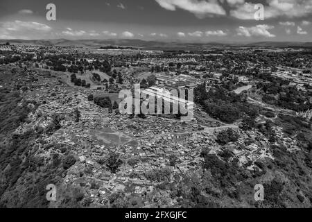 HOWICK, SOUTH AFRICA - Jan 05, 2021: Howick, South Africa, October 19, 2012, Aerial View of Low income housing near Howick Falls KwaZulu-Natal South A Stock Photo