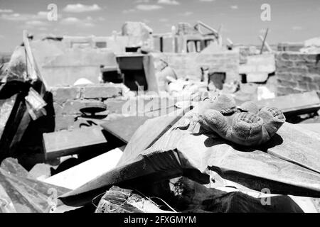 JOHANNESBURG, SOUTH AFRICA - Jan 05, 2021: Johannesburg, South Africa - October 04 2011: Tornado Damaged Homes in a small South Africa Township Stock Photo