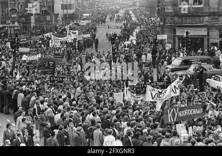 Vietnam demonstration in Amsterdam. At the head of the procession Piet ...