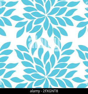 Vector illustration floral abstract blue background, pattern Stock Vector