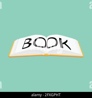 Open book vector icon. Study and knowledge, library and education, science and literature. Stock Vector