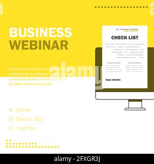 Online webinar, meeting. Webinars and web meetings at the level of colleagues, modern education. Vector illustration Stock Vector