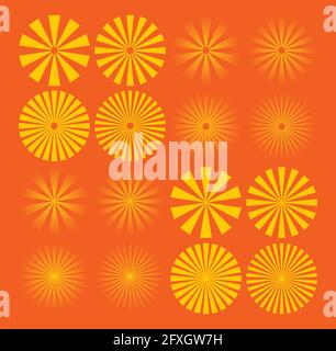 Summer sun rays with orange and yellow background. Stock Vector