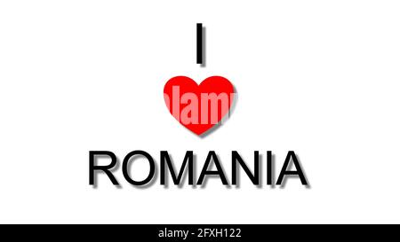 i love romania red heart Stock Photo