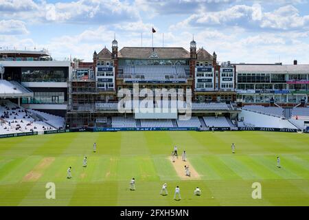 A general view as Surrey play Gloucestershire during day one of the LV= Insurance County Championship match at The Oval, London. Picture date: Thursday May 27, 2021. Stock Photo