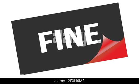 FINE text written on black orange sticker stamp Stock Photo Alamy