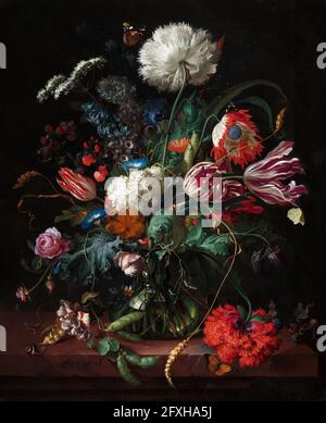 Vase of Flowers - Jan Davidsz. de Heem, circa 1645 Stock Photo