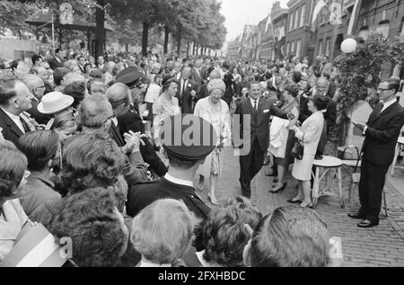 Queen Juliana and Prince Bernhard visited fourth Lustrum of the Great Kempen Cultural Days in Hilvarenbeek, July 9, 1966, visits, queens, The Netherlands, 20th century press agency photo, news to remember, documentary, historic photography 1945-1990, visual stories, human history of the Twentieth Century, capturing moments in time Stock Photo