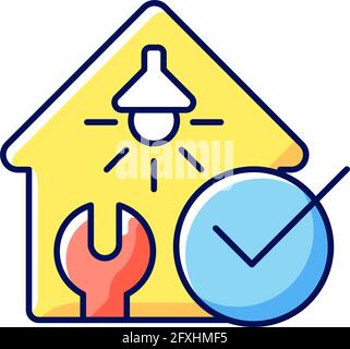 Electrical safety inspection RGB color icon Stock Vector