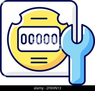 Electrical meter repair RGB color icon Stock Vector