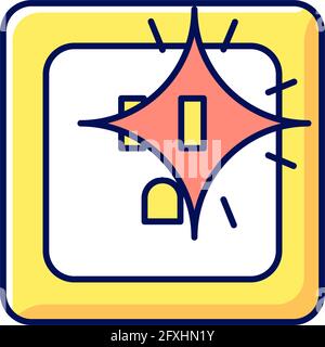 Sparking outlet RGB color icon Stock Vector