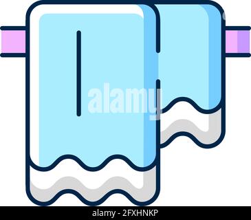 Hanging towel RGB color icon Stock Vector