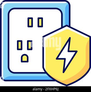 Surge protection RGB color icon Stock Vector