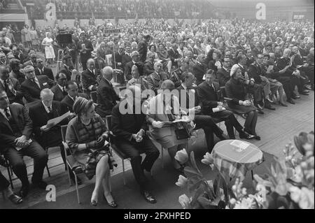 Queen Juliana and Prince Bernhard attend lustrum congress of Dutch Association of Military War Victims, May 2, 1970, Queen, The Netherlands, 20th century press agency photo, news to remember, documentary, historic photography 1945-1990, visual stories, human history of the Twentieth Century, capturing moments in time Stock Photo