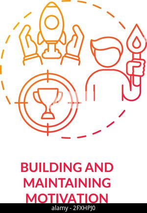 Building and maintaining motivation concept icon Stock Vector