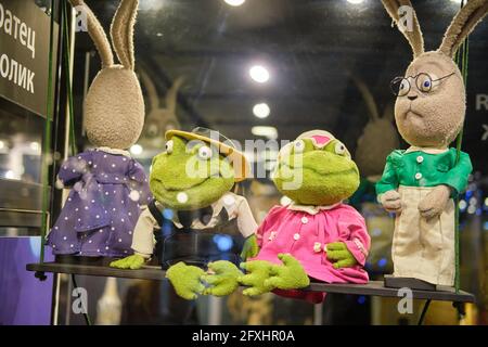 Museum of the Obraztsov Puppet Theater, marionettes from different countries of the world - Moscow, Russia, April 29, 2021 Stock Photo