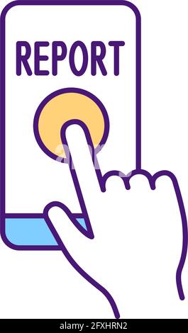 Reporting bullying incidents RGB color icon Stock Vector