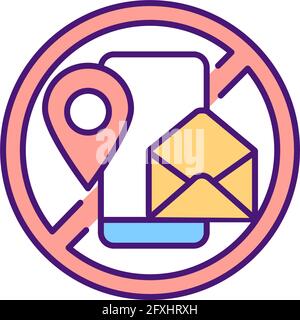 Cyberstalking prevention RGB color icon Stock Vector