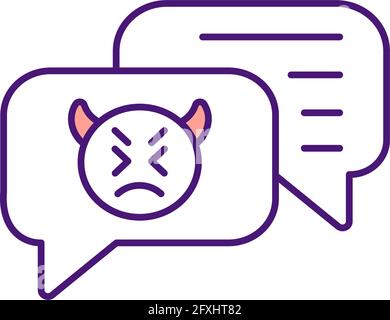 Text bullying RGB color icon Stock Vector