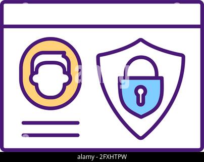 Employee access badge RGB color icon Stock Vector