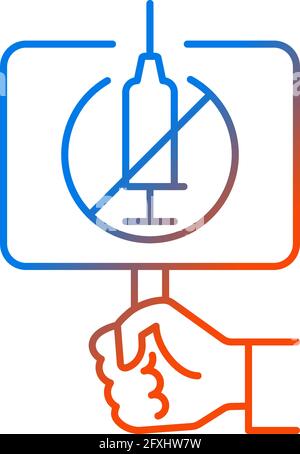 Anti vaxxer gradient linear vector icon Stock Vector