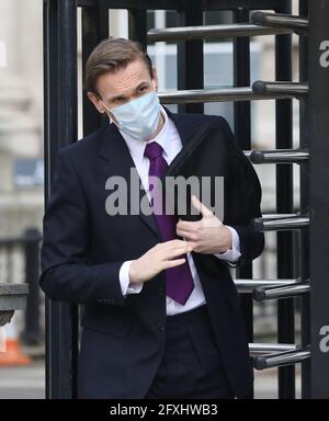 File photo dated 23/04/21 of television presenter Dr Christian Jessen leaving Belfast High Court. Dr Jessen has been ordered to pay damages of £125,000 to Arlene Foster for posting an 'outrageous' defamatory tweet which made unfounded claims that the First Minister of Northern Ireland was having an extramarital affair. Picture date: Thursday May 27, 2021. Stock Photo