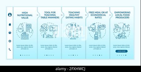 School meal requirements onboarding vector template Stock Vector