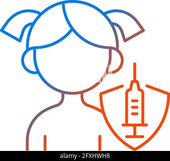 Vaccination of kids gradient linear vector icon Stock Vector