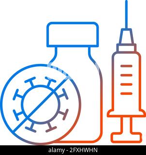 Covid vaccination gradient linear vector icon Stock Vector