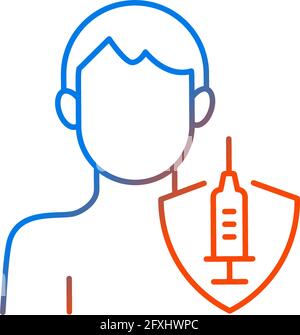 Vaccination of adults gradient linear vector icon Stock Vector
