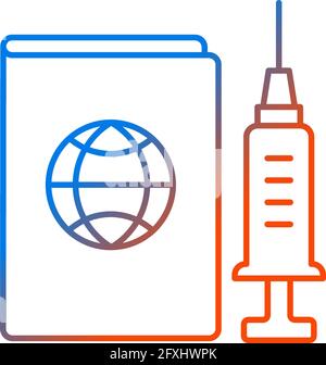 Vaccine passport gradient linear vector icon Stock Vector