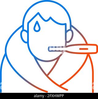 Fever gradient linear vector icon Stock Vector
