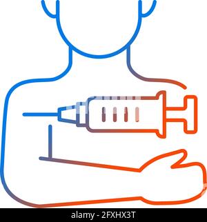 Injection in arm gradient linear vector icon Stock Vector