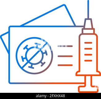 Vaccination card gradient linear vector icon Stock Vector