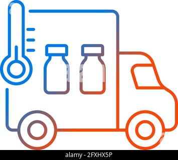 Vaccine transportation gradient linear vector icon Stock Vector