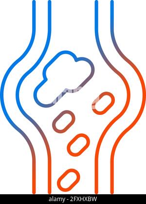 Blood clots gradient linear vector icon Stock Vector