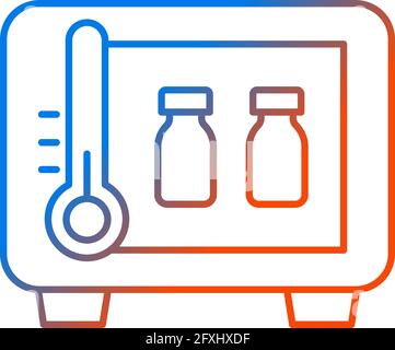 Vaccine storage gradient linear vector icon Stock Vector